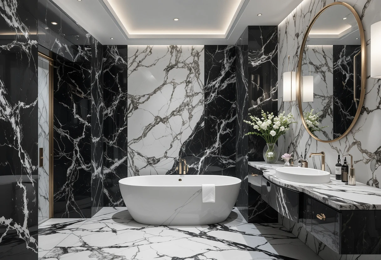 15 bold black & white bathroom