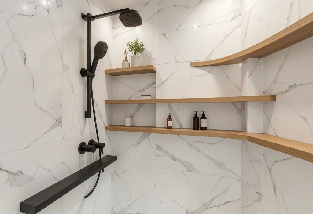 Stunning Shower Remodel Ideas 2026 to Copy 5. black fixture contemporary showers