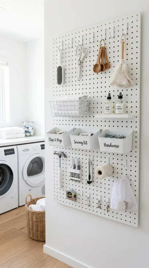 10 Laundry Room Organization Ideas That Change Everything pegboard laundry room wall organ… 202606281337