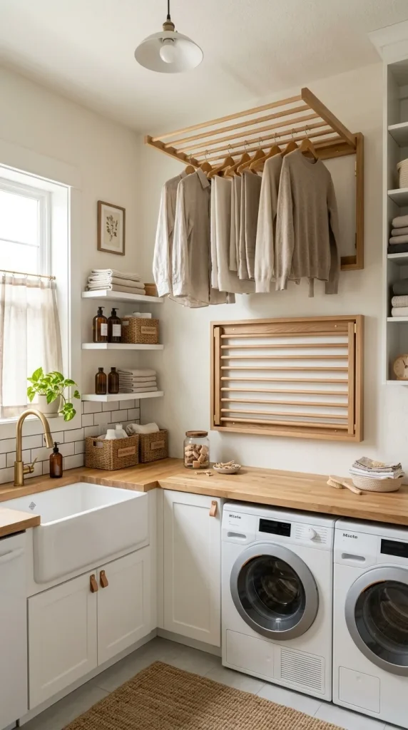 10 Laundry Room Organization Ideas That Change Everything wall mounted folding drying rack 202606281335