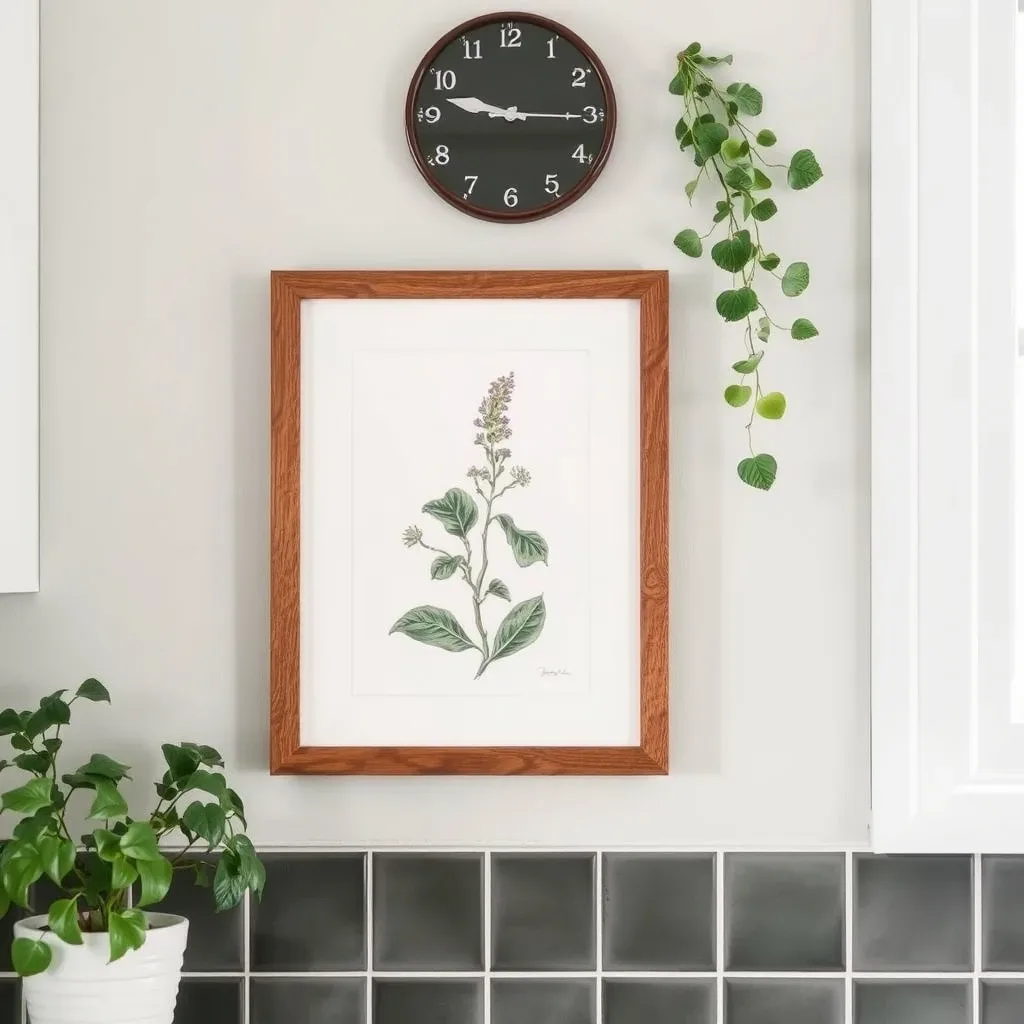 18 Cozy Kitchen Decor Ideas for a Warm Home small framed botanical print kitchen wall cozy decor