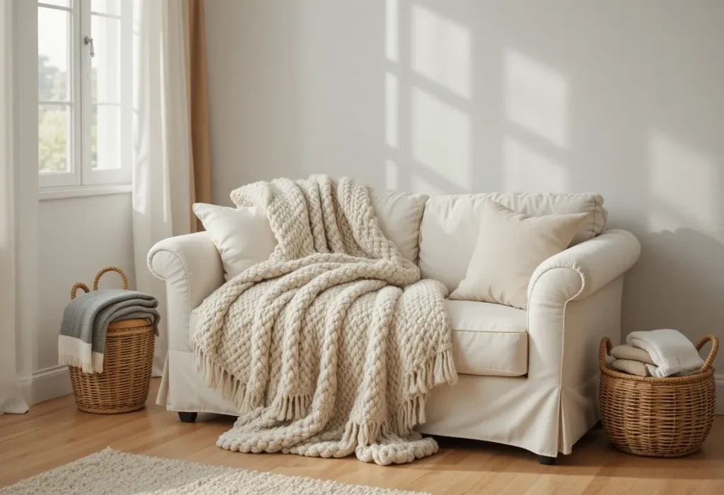 18 Decorative Cozy Ideas to Steal in 2026 Layer Chunky Knit Throws for Instant Warmth